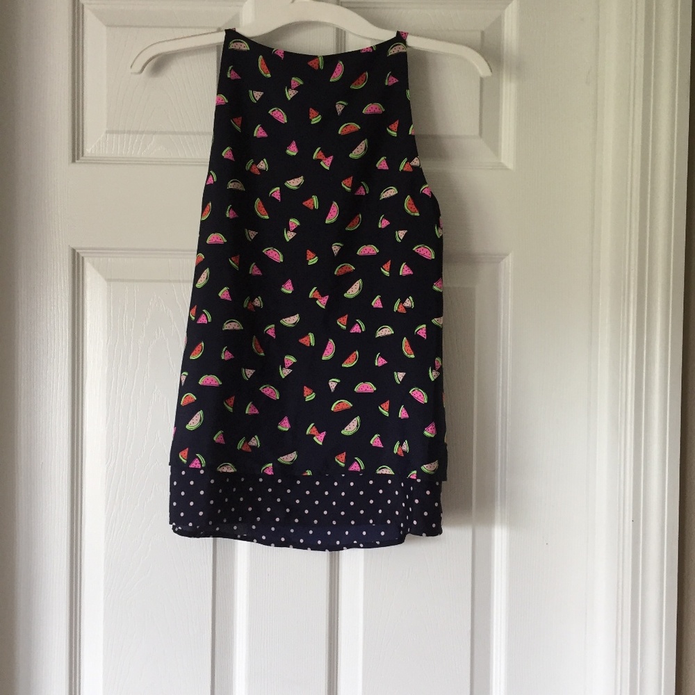 New Watermelon Print Layered Sleeveless Blouse - Picture 6 of 6